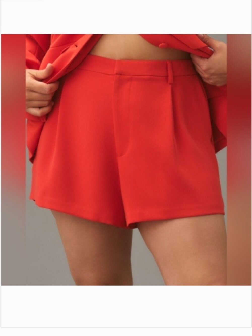 Like New! J. Crew Tailored High-Waist Pleated Dress Shorts Red Size 2
